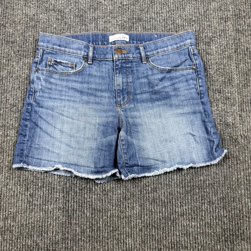 Ann Taylor LOFT Women Blue Denim Cut Off Shorts Raw Hem Size 28 6 434485